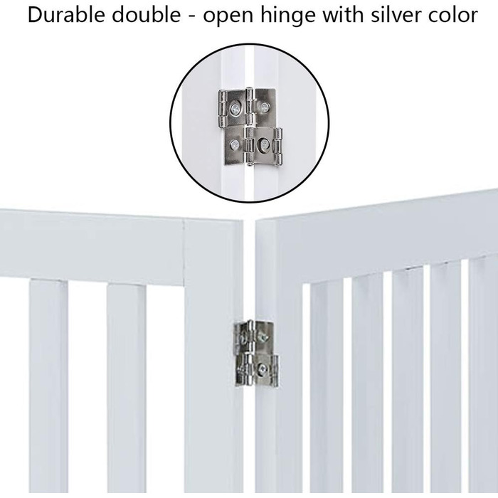 Захист для собак Unipaws: відбійник для сходів, без свердління, дерев'яне дитяче огорожа, розкладне, для каміна, з ніжками, білий (4 елементи, 91 см)