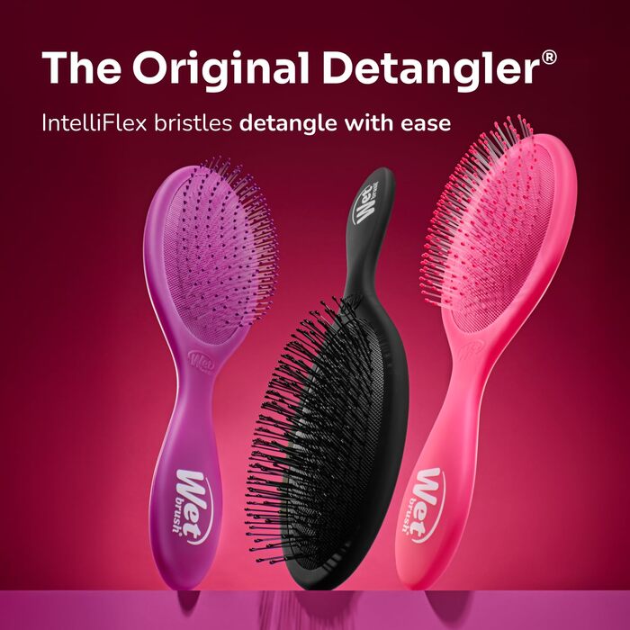Щітка для волосся Wet Brush Original Detangler з м'якими IntelliFlex щетинками, для всіх типів волосся - 2 шт. (Рожевий та Ліловий)