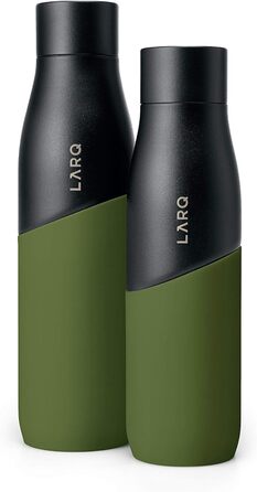 LARQ Movement PureVis 950ml – UV Self-Cleaning Stainless Steel Bottle with Silicone Sleeve | Lightweight, Impact-Resistant, Keeps Water Cool | Fitness, Running & Outdoor Activities, (710 ml, Black/Pine)