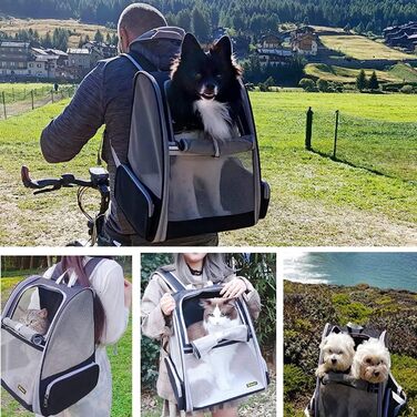 Рюкзак для тварин: переноска для котів та собак до 10 кг, дихаюча, легка, для подорожей