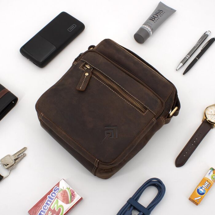 Чоловіча сумка через плече JOREY з натуральної шкіри - ідеальна для бізнесу, роботи та подорожей