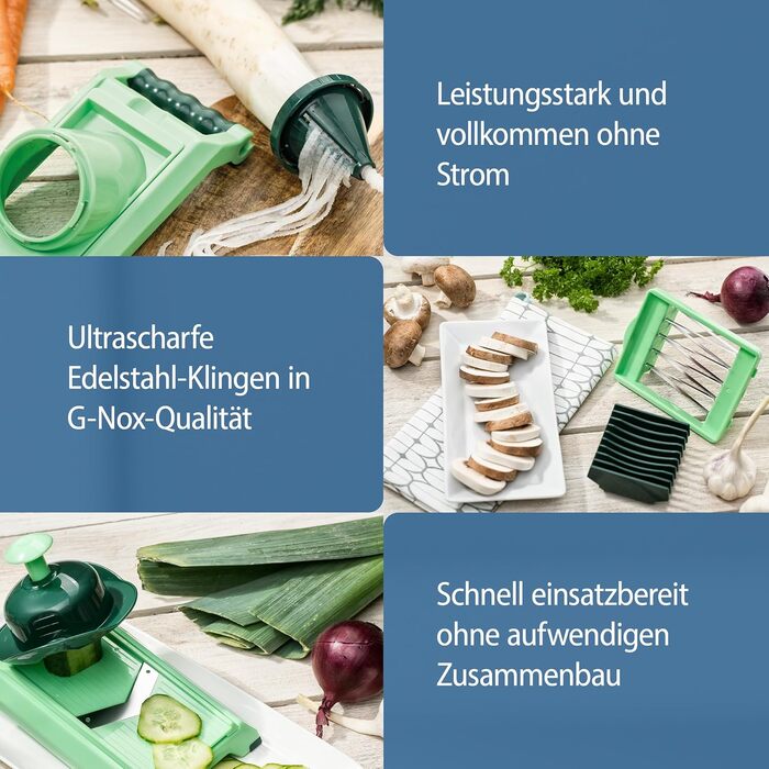 Набір Nicer Dicer Chef від Genius (15 частин): овочеріз, фруторіз, шинкувальник, подрібнювач, овочевий терт, мандоліна, зелень