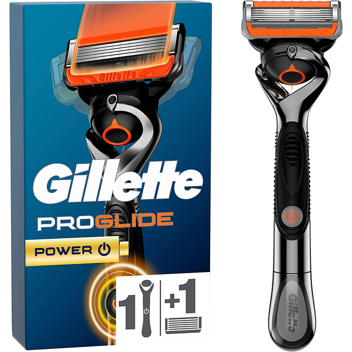 Електрична бритва Gillette Fusion5 ProGlide Power для чоловіків, металевий корпус, чорна