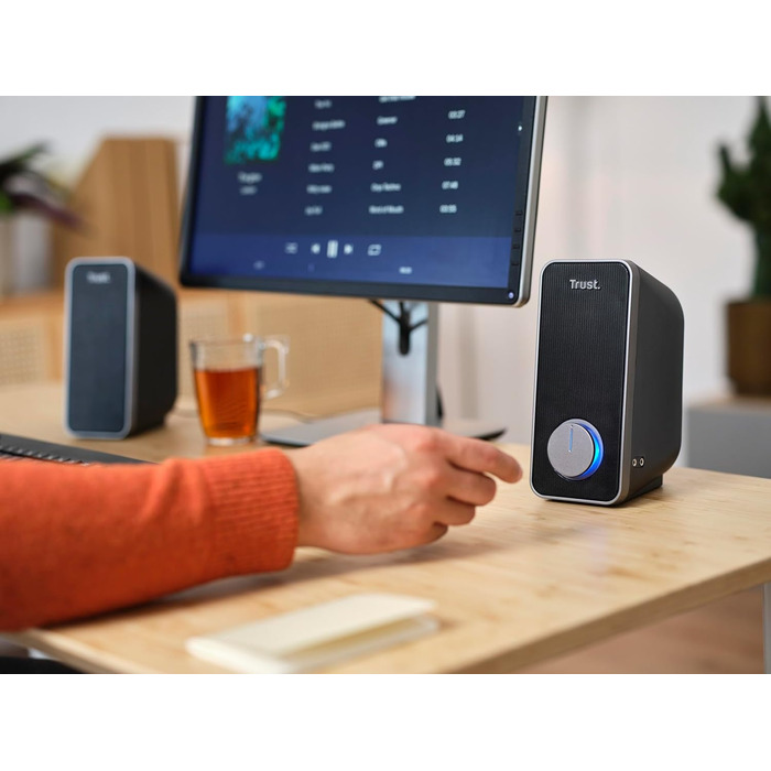 Комп'ютерні колонки Trust Arys 2.0, 28W, USB, AUX, для ПК, ноутбука, смартфона - чорний
