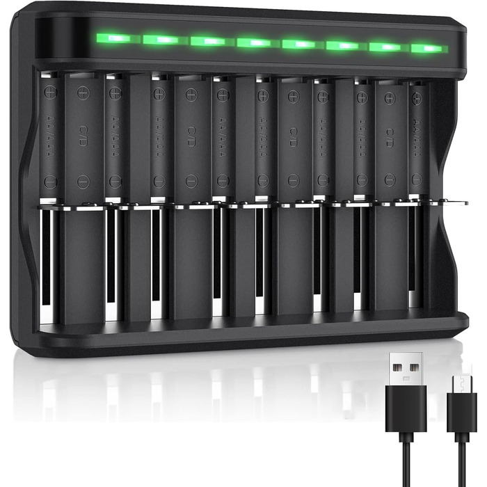 Універсальний зарядний пристрій для акумуляторів BONAI з LED-індикатором, інтелектуальний зарядний пристрій для AA AAA C D NI-MH акумуляторів