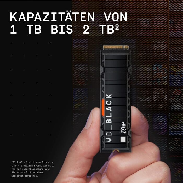 SSD накопичувач WD_BLACK SN850X 8TB PCIe Gen4 з радіатором - ігровий SSD, 7300 МБ/с читання, 6300 МБ/с запис