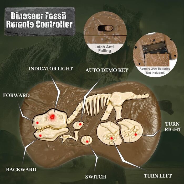 Remote Control Dinosaur Toy, Electronic Walking Velociraptor with LED Lighting & Realistic Simulation Sounds, 2.4 GHz Velociraptor Toy, Best RC Dinosaur Gifts for Kids
