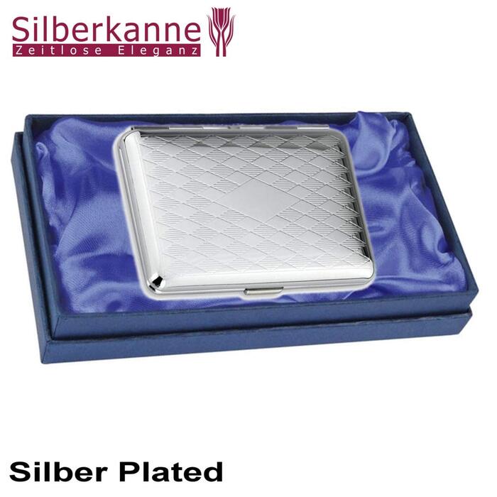 Преміум сріблястий двосторонній портсигар Silberkanne Frankfurt 6,5x9,5 см, високоякісне посріблення