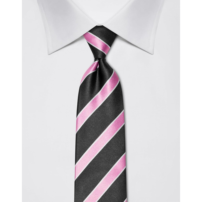 Краватка чоловіча Vincenzo Boretti, шовк, смугаста, антрацит, 8 см (для костюма та сорочки, бізнес, весілля)