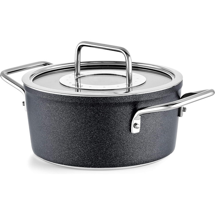 Каструля Fissler Adamant/Aluminium, 4.9 л, з кришкою з термостійкого скла, антипригарне покриття, для індукційних плит (18 см)