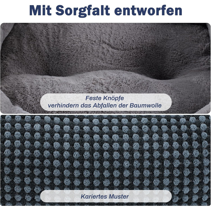 FURTIME Dog Bed - Large Dogs, Washable Fluffy Dog Basket, Non-Slip Dog Bed, Anti-Anxiety Dog Bed for Large and Medium Dogs and Cats, 89x63x23cm