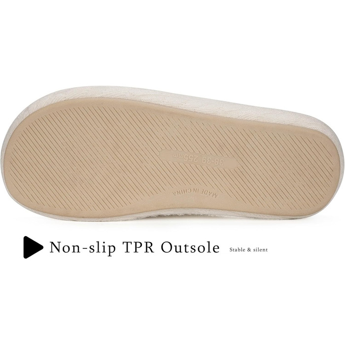 Тапочки жіночі Eagsouni з льону, зручні, антиковзні, з піною пам'яті, для дому, теплі, 37/38 EU, бежеві