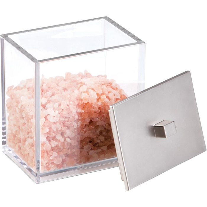 mDesign органайзер для ватних дисків та паличок – набір 2 шт. – прозорий/рожеве золото, пластик