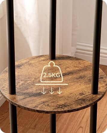 Стійка лампа EDISHINE для вітальні, вінтажна 3-лампова модель з полицею та абажуром з ротангу, 3 патрони E27, з лампочками, бохо-лампа з вимикачем на нозі для спальні та офісу, 178 см (Вінтажний коричневий)