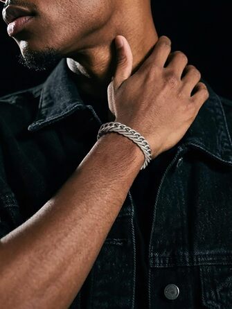 Чоловічий браслет Richsteel з нержавіючої сталі сріблястого/золотого/чорного кольору, ширина 12 мм, довжина 21 см, кубинський ланцюг, для подарунка