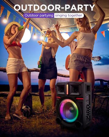 Караоке-система HEARTSEA з Bluetooth та 2 мікрофонами для дому, вечірок, школи/церкви