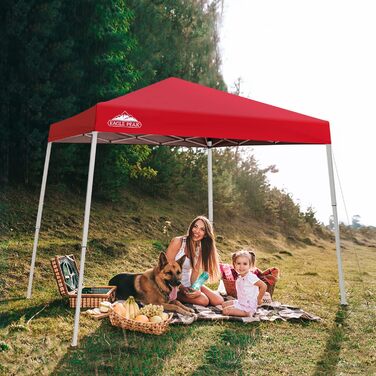 EAGLE PEAK 3 m x 3 m Pop-Up Tent with Sloping Legs (Red)
