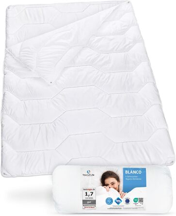 4-Season Duvet 135x200 Blanco, Fluffy All-Season Blanket with 2 Layers, Ideal for Winter & Summer, Ideal Hygiene for Allergy Sufferers, Moisture-Regulating & Breathable, Blanket 135 x 200 cm 4-Season Duvet 135 x 200