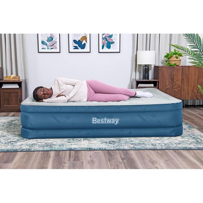 Повітряний матрац Bestway Fortech Snugable Top з вбудованим електричним насосом, Double XL/Mid, 203 x 152 x 46 см