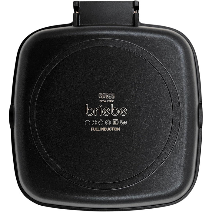 Гриль-сковорода Brieve Black Titanium індукційна, алюмінієва, з антипригарним покриттям, складана, 20x20 см