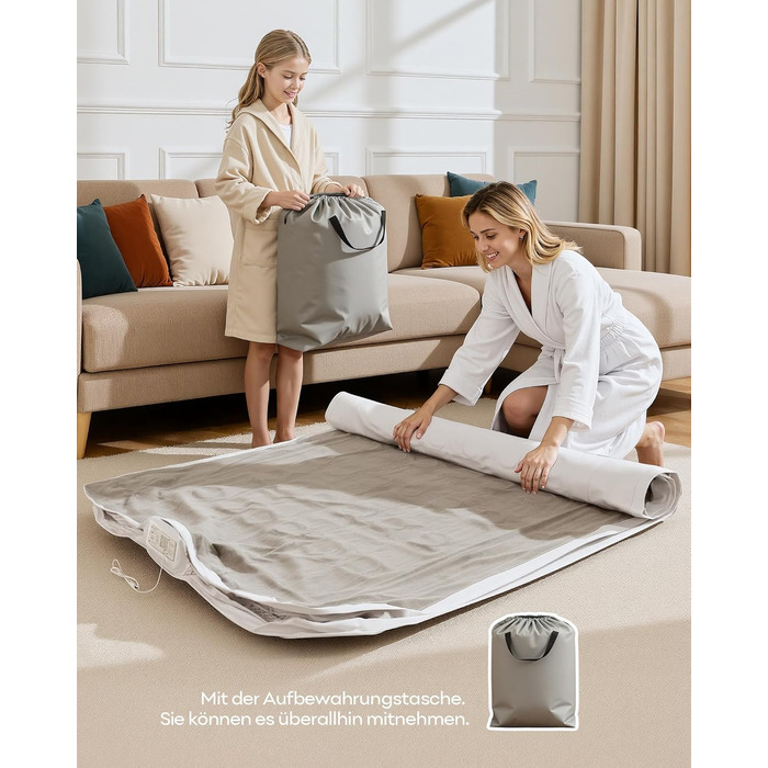 Надувний матрац Premium Luftmatratze з вбудованим насосом для 2 осіб, білий - швидке надування, м'яке флокування, для дому та кемпінгу