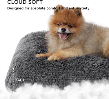 М'яке ліжко для собак BEDSURE великих порід - 104x69x8 см, миється, з антиковзним дном, (L 61 x B 45 x H 7 см, темно-сірий)