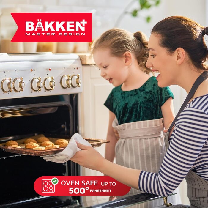 Набір кухонного посуду Bakken-Swiss 20 предметів - гранітне антипригарне покриття, екологічний, для всіх плит та духовок (колір коричневий мармур)