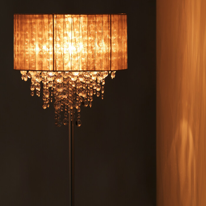 Relaxdays Standing Lamp Organza Crystal