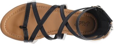 Босоніжки жіночі шкіряні на плоскій підошві Katliu в римському стилі, чорні матові (41 EU)