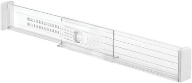 mDesign 8-Piece Adjustable Drawer Organizer – Practical Drawer Divider for Cabinet and Dresser – Flexible Plastic Compartmentalizer – Clear
