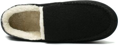 Домашні тапочки NewDenBer для чоловіків, мокасини з піною пам'яті, теплі та зручні, з неслизькою гумовою підошвою (47 EU, 2 Чорний)