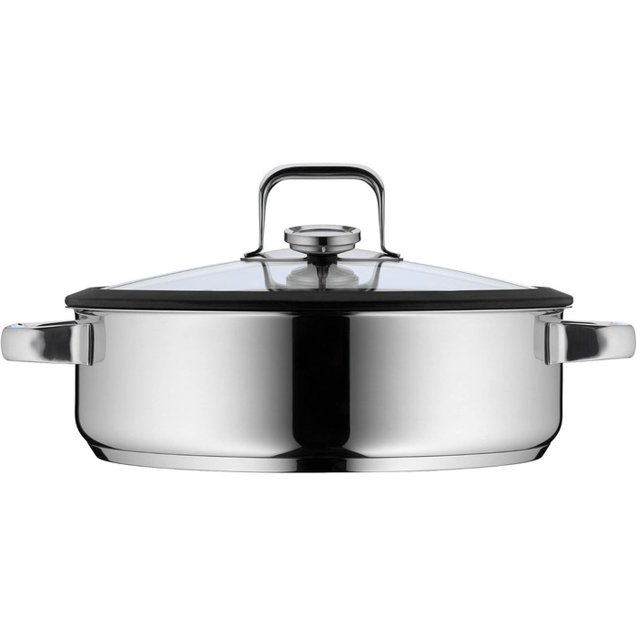 Пароварка WMF Vitalis Aroma, 28 см, з нержавіючої сталі Cromargan, 5 л, з термометром та кришкою зі склом, для плити та духовки
