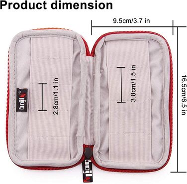 Органайзер для USB-накопичувачів та аксесуарів: водонепроникний чохол, 9 відділень, чорний (великий, червоний)