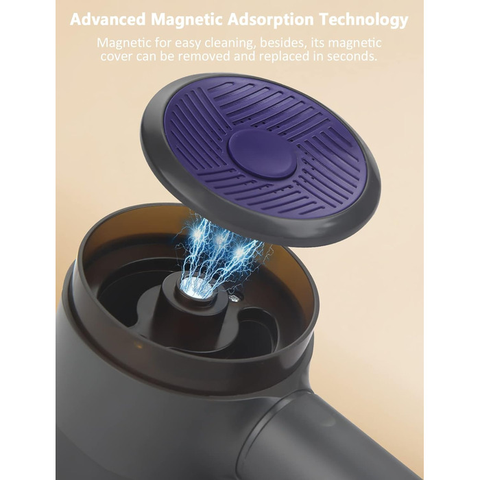 Електричний видалення ворсу LtYioe: портативний пристрій USB з магнітною фіксацією, потужним всмоктуванням та великим контейнером для ворсу. Підходить для різних тканин (блакитно-фіолетовий)