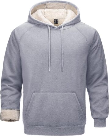 Світшот Cavva Hoodie для чоловіків з капюшоном: флісова підкладка, вітро- та водовідштовхуючий, бавовна, теплий, армійного кольору (світло-сірий, XXL)