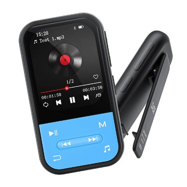 MP3-плеєр ZAQE 80GB Bluetooth WiFi Android Spotify MP4 для дітей (Blue)
