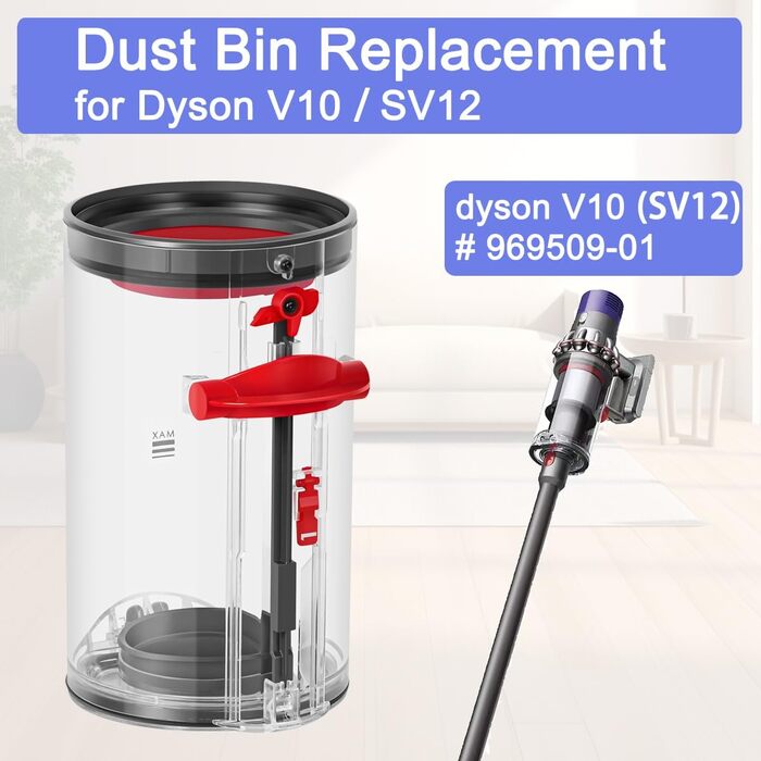 Dyson V12 Detect Slim & V10 Digital Slim Dust Bin Replacement Part - Compatible with 965272-01