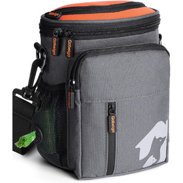 Набір для собак: ласощі Hundeleckerlis, кликер для тренувань, сумка на пояс з дозатором кульок, кишенька для ласощів (сірий/помаранчевий)