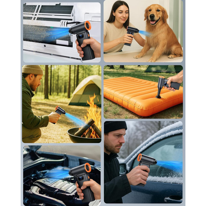 Електричний пилосос для повітря Metall Air Duster 180000RPM з акумулятором 8000mAh, 4-ступенева регулювання, для ПК, клавіатури, авто та відпочинку на природі