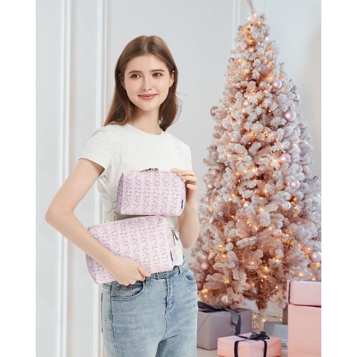 Косметичка для дівчат Narwey Flamingo з рожевими квітами (велика)