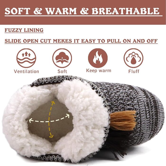 Тапочки халатні жіночі COFACE Lammfell, теплі, з м'якою підкладкою, зимові, коричневі (37/38 EU)