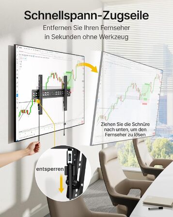 Настінний кронштейн для телевізора monTEK Ultra Slim (43–95 дюймів), нахильний, витримує до 68 кг, VESA до 800x400 мм