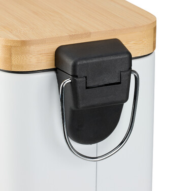 Relaxdays Waste Bin 5 l with Bamboo Lid