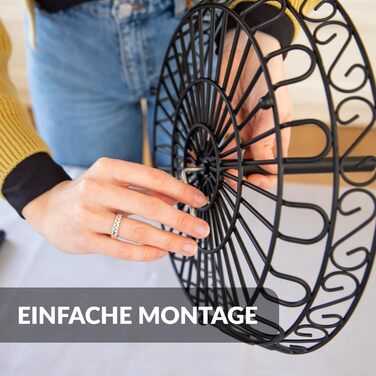 Підставка для фруктів Chefarone: 3 яруси, чорний метал, 34x34x52 см. Зберігайте фрукти свіжими!