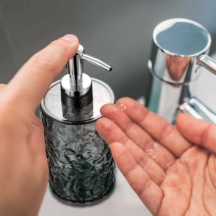 Дозатор мила для кухні та ванної кімнати, 400 мл, пластиковий, циліндричний | Дозатор мила, шампуню, гелю для душу