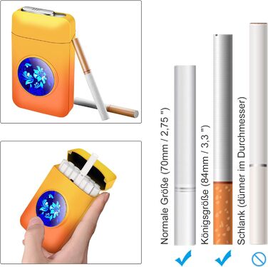 Вишукане екіпірування для курця: тютюнониця Lafagiet XL666 з запальничкою, вміщує 18 сигарет King Size, LED-дисплей, подарунок на День батька