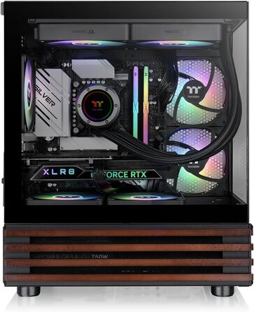 Корпус ПК Thermaltake TG ARGB View 170 Wood Black – Micro-Tower, Tempered Glass, 3x120mm ARGB, Підтримка 240/280mm радіатора