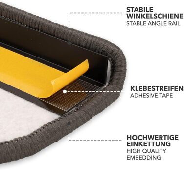 Сходинкові килимки ETM Barcelona: набір 15 шт. (сірий, напівкруглий, 65 x 23,5 см)