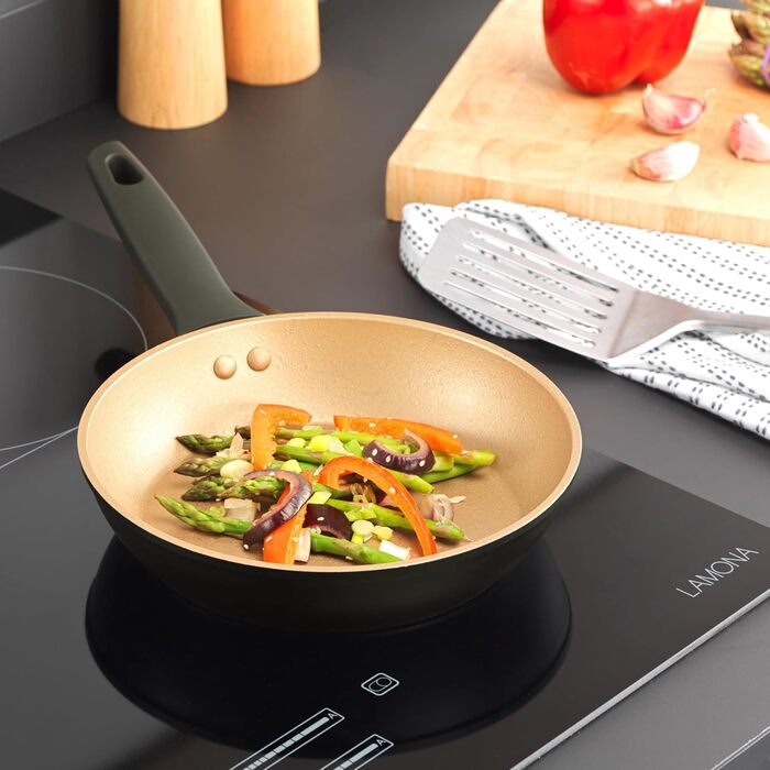 Сковорода-гриль Russell Hobbs 28 см з антипригарним покриттям, без ПФОА, підходить для індукції, посилене покриття, універсальна