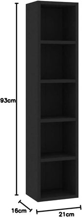 vidaXL CD-стелаж для 160 дисків, настінний, дуб Сонома, 2 шт., 21x16x93,5 см, МДФ, для офісу та дому